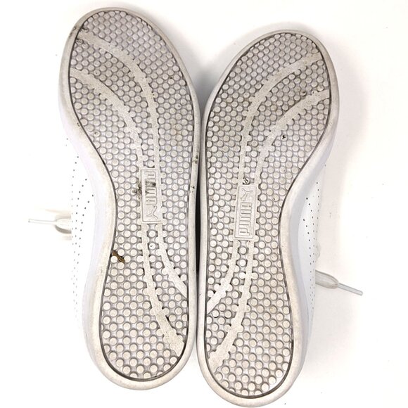 Puma Womens White Smash Sneakers Perforated 8.5 in box - Picture 8 of 16